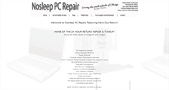 Desktop Screenshot of nosleeppcrepair.com